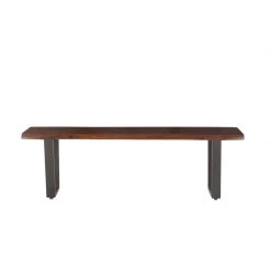 World Interiors Belfrie Acacia Wood Live Edge Dining Bench