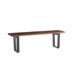 World Interiors Belfrie Acacia Wood Live Edge Dining Bench