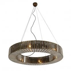 World Interiors Accents Bali Boho Round Glass Hanging Chandelier Light