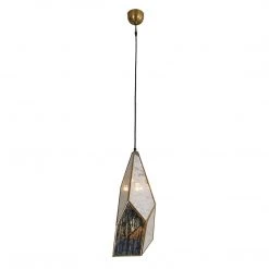 World Interiors Bali Boho Glass Teardrop Hanging Pendant Light