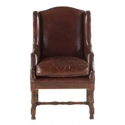 World Interiors Charles Deconstructed Leather Armchair Living Room