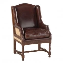World Interiors Charles Deconstructed Leather Armchair Living Room