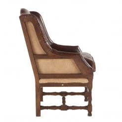 World Interiors Charles Deconstructed Leather Armchair Living Room