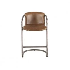 World Interiors Bar & Counter Stools Chiavari Industrial Modern Leather Counter-Height Stool