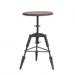 World Interiors Clementine Adjustable Reclaimed Teak Bar Stool