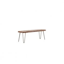 World Interiors Dining Room Grandby Mid-Century Modern Live Edge Bench