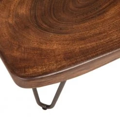 World Interiors Dining Room Grandby Mid-Century Modern Live Edge Bench