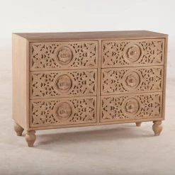 World Interiors Bedroom Haveli Traditional Handcarved Dresser