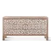 World Interiors Bedroom Haveli Mango Wood Geometric Carved Dresser