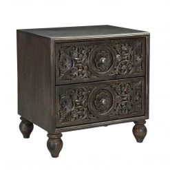 World Interiors Bedroom Haveli Traditional Handcarved Nightstand