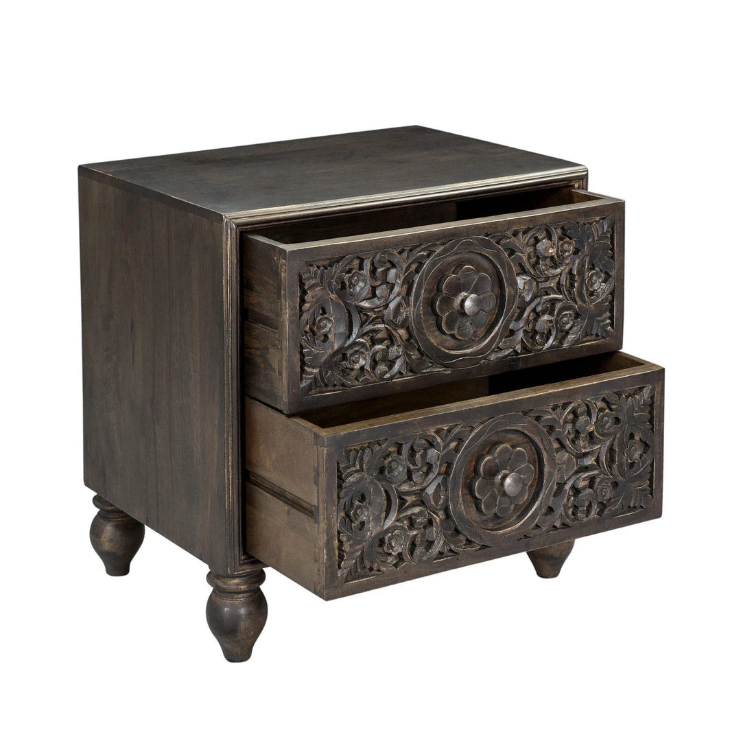 World Interiors Bedroom Haveli Traditional Handcarved Nightstand 12 World Interiors Bedroom Haveli Traditional Handcarved Nightstand