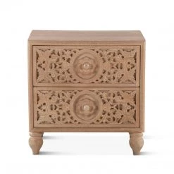World Interiors Bedroom Haveli Traditional Handcarved Nightstand