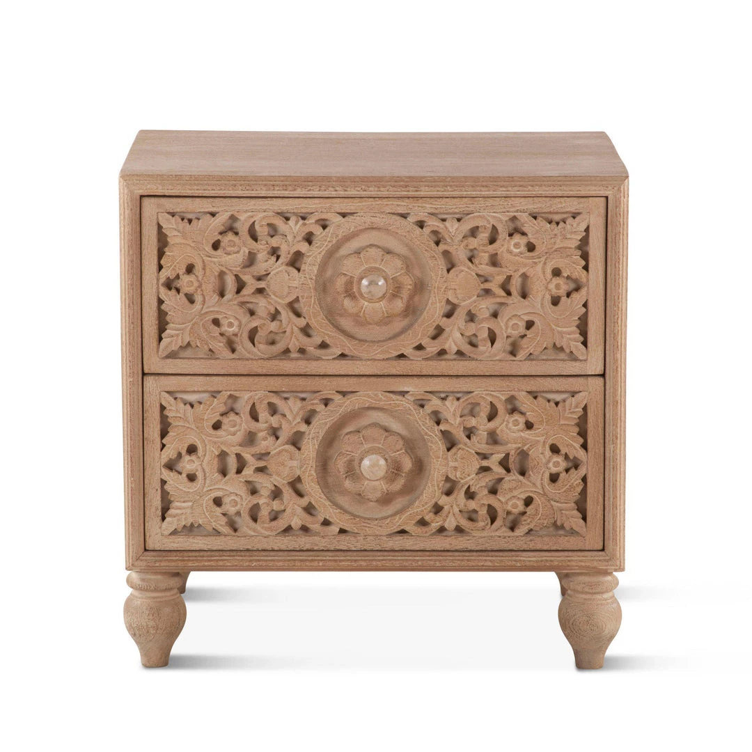 World Interiors Bedroom Haveli Traditional Handcarved Nightstand 3 World Interiors Bedroom Haveli Traditional Handcarved Nightstand