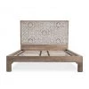 World Interiors Bedroom Haveli Mango Wood Geometric Carved King Bed