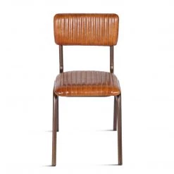 World Interiors Hudson Stitched Leather Dining Chair