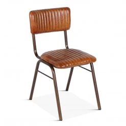 World Interiors Hudson Stitched Leather Dining Chair