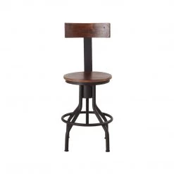 World Interiors Amici Acacia Wood Adjustable Height Barstool Dining Room