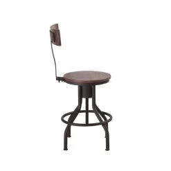 World Interiors Amici Acacia Wood Adjustable Height Barstool Dining Room