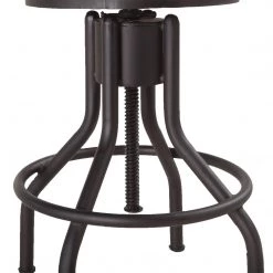 World Interiors Amici Acacia Wood Adjustable Height Barstool Dining Room