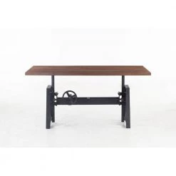 World Interiors Desks & Shelving Amici Adjustable Modern Acacia Wood Desk