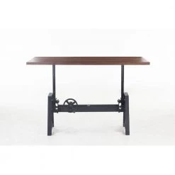 World Interiors Desks & Shelving Amici Adjustable Modern Acacia Wood Desk
