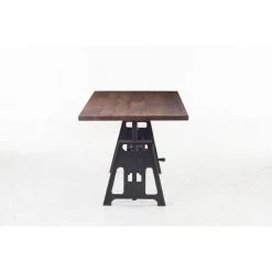 World Interiors Desks & Shelving Amici Adjustable Modern Acacia Wood Desk