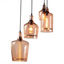 World Interiors Element Hammered Glass Multi-Pendant Light