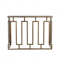 World Interiors Leonardo Console Table With White Marble Top Living Room