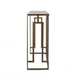 World Interiors Leonardo Console Table With White Marble Top Living Room