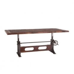 World Interiors Dining Room Welles Adjustable Modern Crank Dining Table