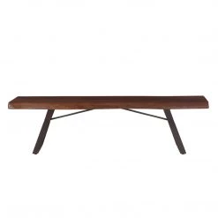World Interiors Nottingham Modern Live Edge Bench Dining Room