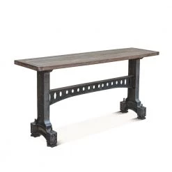 World Interiors Sterling 66-Inch Cast Iron Console Table Living Room