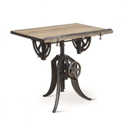 World Interiors Desks & Shelving Sterling Adjustable Reclaimed Teak Drafting Desk
