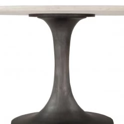 World Interiors Dining Room Palm Desert Natural Marble Dining Table With Steel Tulip Base