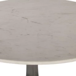 World Interiors Dining Room Palm Desert Natural Marble Dining Table With Steel Tulip Base
