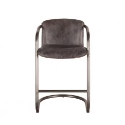 World Interiors Bar & Counter Stools Chiavari Industrial Modern Leather Counter-Height Stool