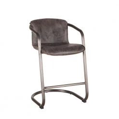 World Interiors Bar & Counter Stools Chiavari Industrial Modern Leather Counter-Height Stool