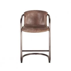 World Interiors Bar & Counter Stools Chiavari Industrial Modern Leather Counter-Height Stool