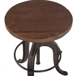 World Interiors Paxton Rustic Industrial Adjusting Stool Dining Room