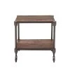 World Interiors Paxton Rustic Industrial Rolling Side Table