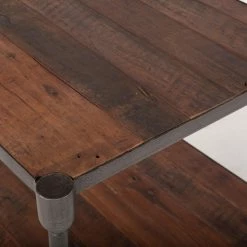 World Interiors Paxton Rustic Industrial Rolling Side Table