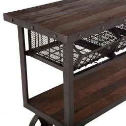 World Interiors Accents Paxton Rustic Industrial Rolling Utility Cart