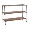World Interiors Paxton Rustic Industrial Rolling Console Table Living Room