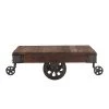 World Interiors Paxton Farmhouse Industrial Rolling Coffee Table