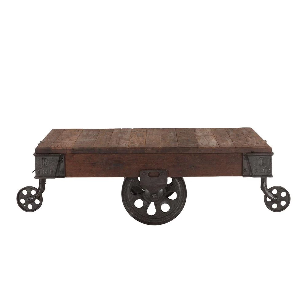 World Interiors Paxton Farmhouse Industrial Rolling Coffee Table 3 World Interiors Paxton Farmhouse Industrial Rolling Coffee Table