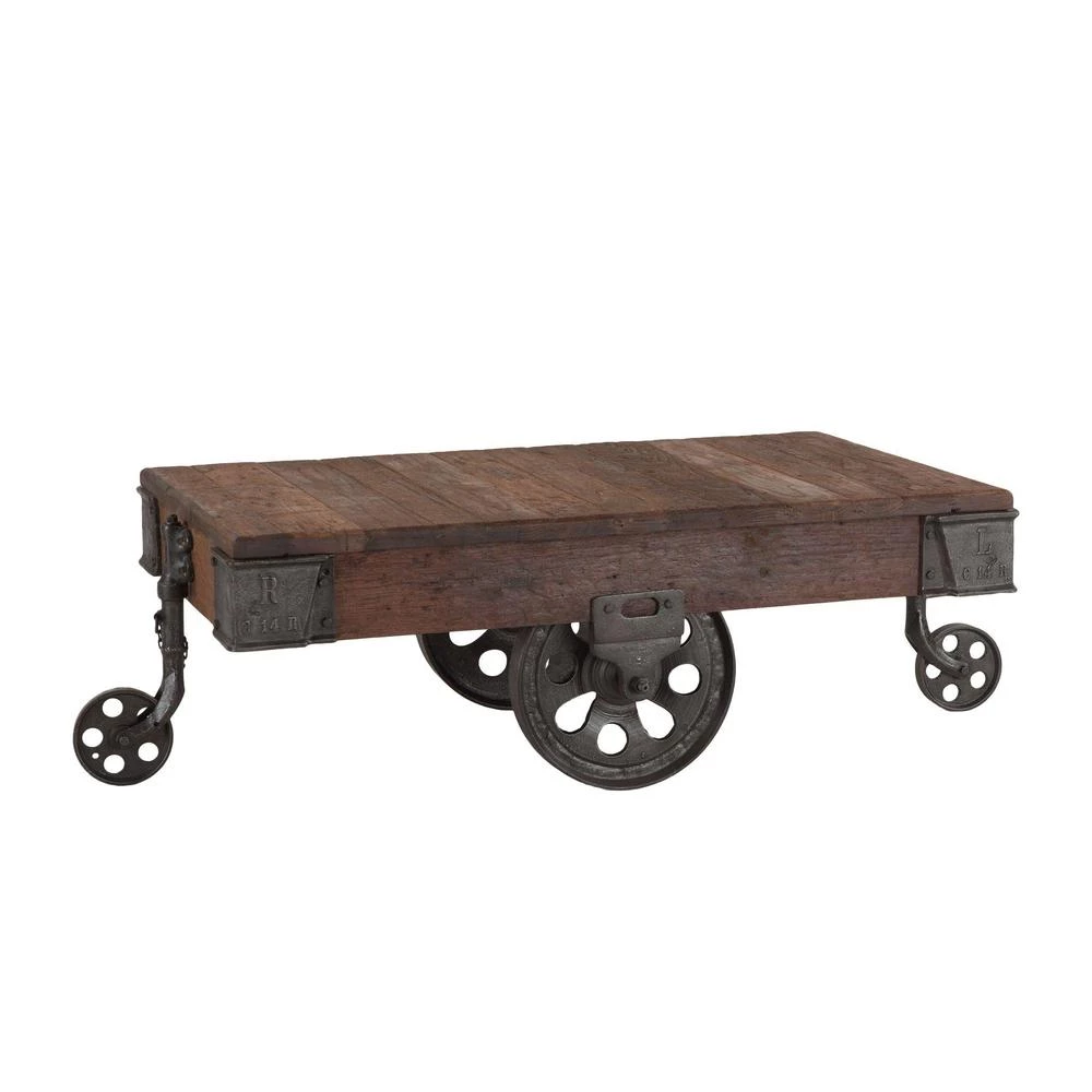 World Interiors Paxton Farmhouse Industrial Rolling Coffee Table 4 World Interiors Paxton Farmhouse Industrial Rolling Coffee Table