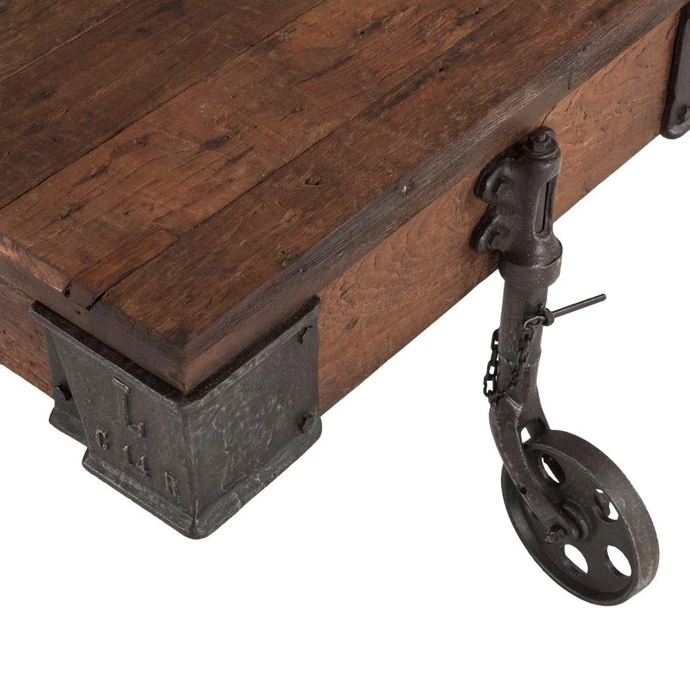 World Interiors Paxton Farmhouse Industrial Rolling Coffee Table 7 World Interiors Paxton Farmhouse Industrial Rolling Coffee Table