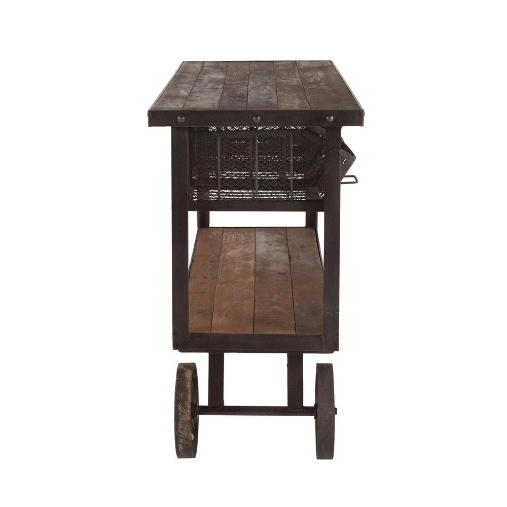 World Interiors Paxton Rustic Industrial Rolling Utility Cart Accents 5 World Interiors Paxton Rustic Industrial Rolling Utility Cart Accents