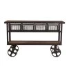 World Interiors Paxton Rustic Industrial Rolling Utility Cart Accents