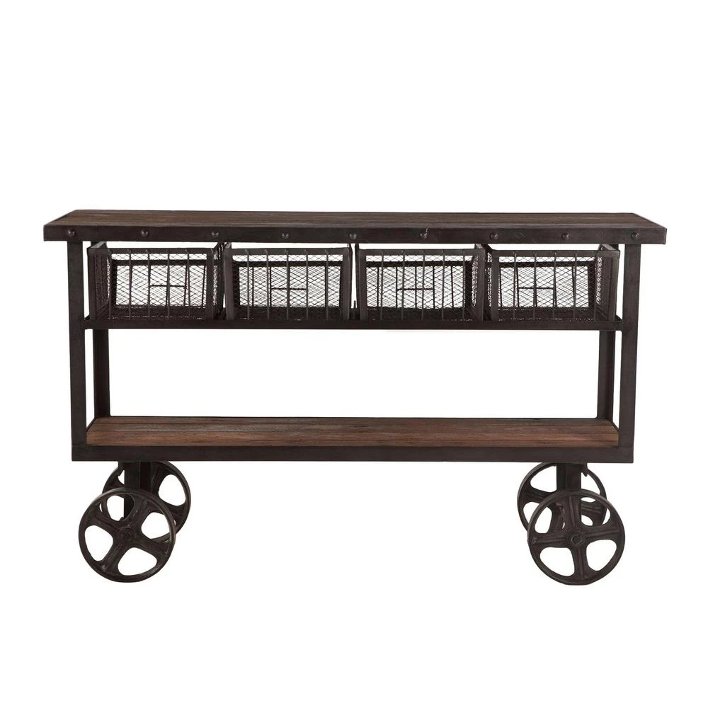 World Interiors Paxton Rustic Industrial Rolling Utility Cart Accents 3 World Interiors Paxton Rustic Industrial Rolling Utility Cart Accents